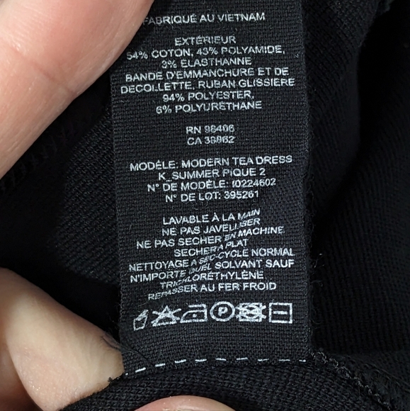 Theory Modern Tea Dress Fit Flare Highneck Black Summer Pique 2 Mini Size 6 - Picture 11 of 14